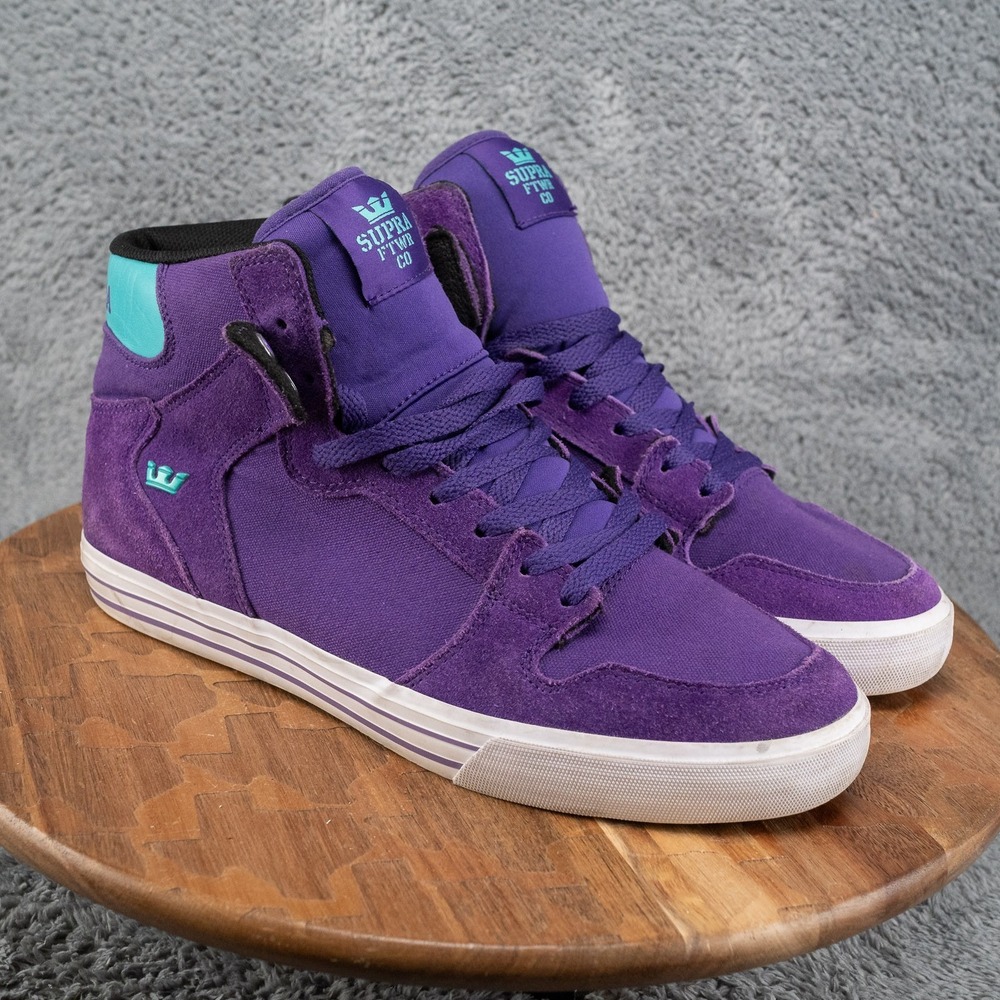Supra Vaider Black Purple Teal Sneakers Men's Size 10.5 M